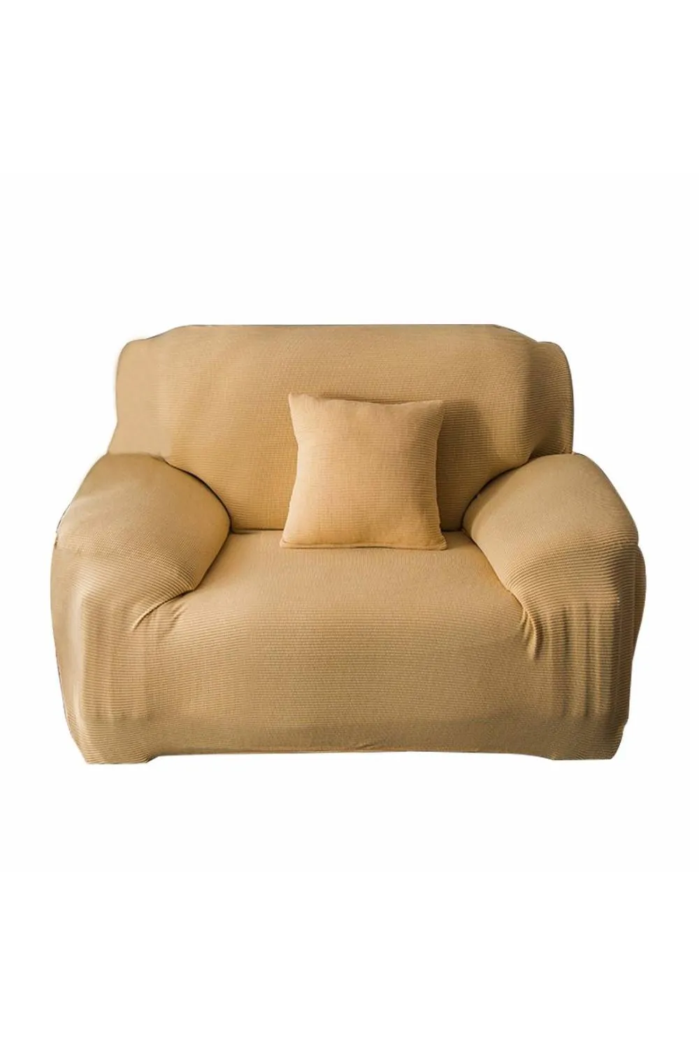 KDMD Polar Fleece Knitted Stretch One Seat Sofa Slipcover Beige