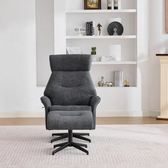 Turiff Manual Recline Swivel Chair and Footstool 4
