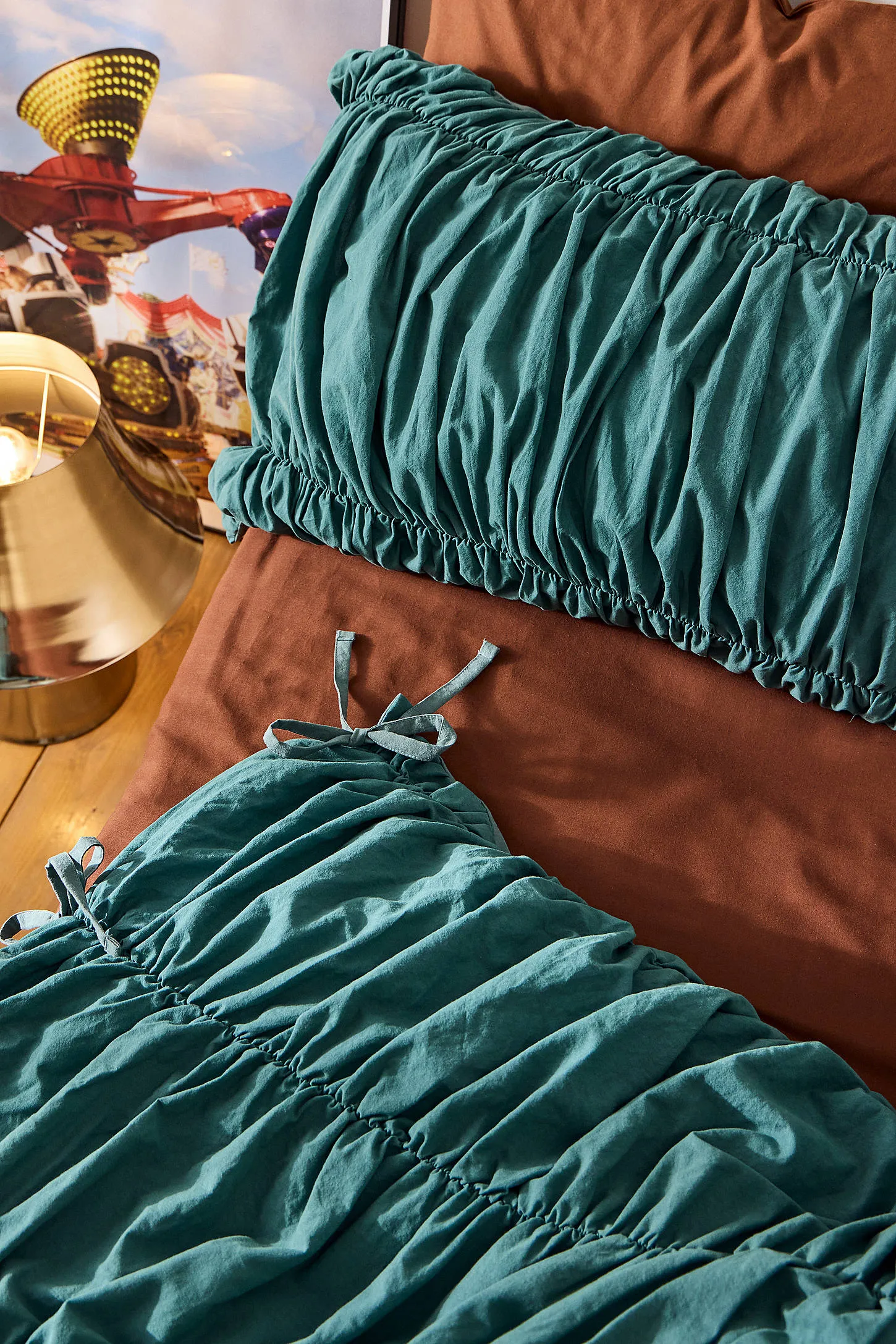 Cinched Duvet Set - Teal 4