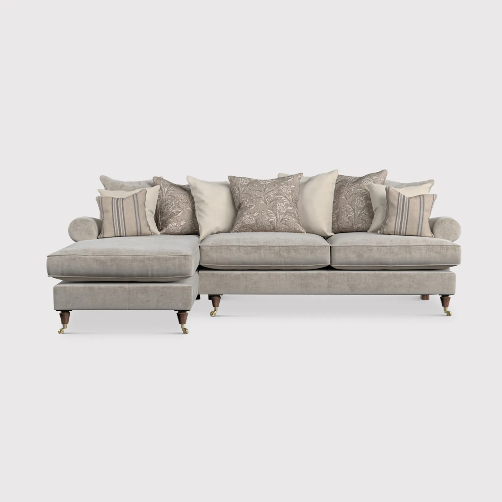 English Heritage Finch Large Lhf Chaise Pillow Back, Neutral Fabric | Barker & Stonehouse 1