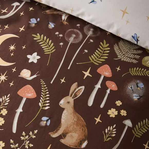 Catherine Lansfield Enchanted Twilight Animals Reversible Duvet Cover & Pillowcase Set 4