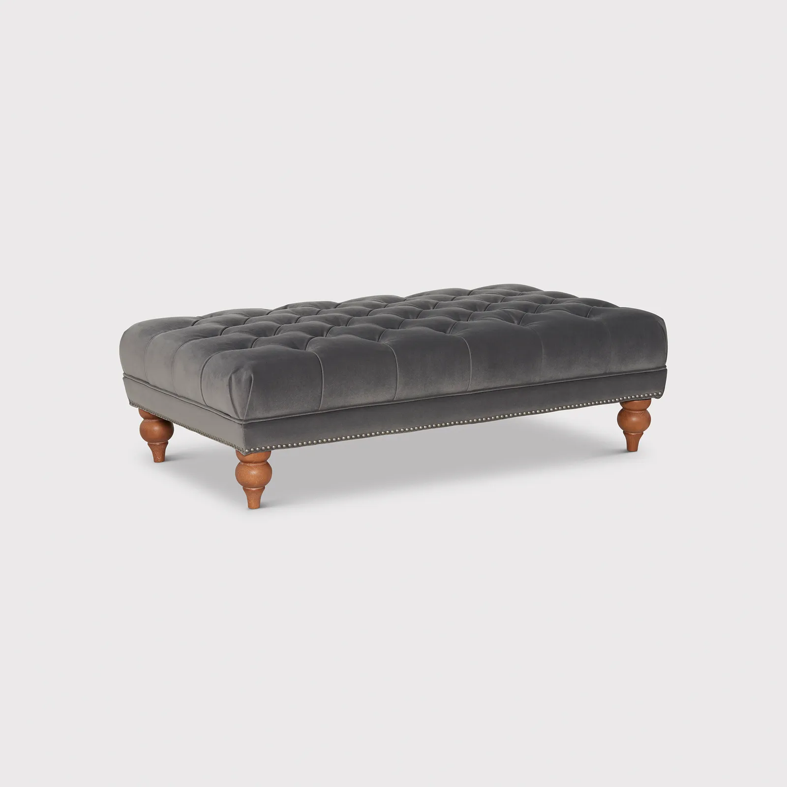 Ullswater Velvet Rectangular Footstool | Barker & Stonehouse