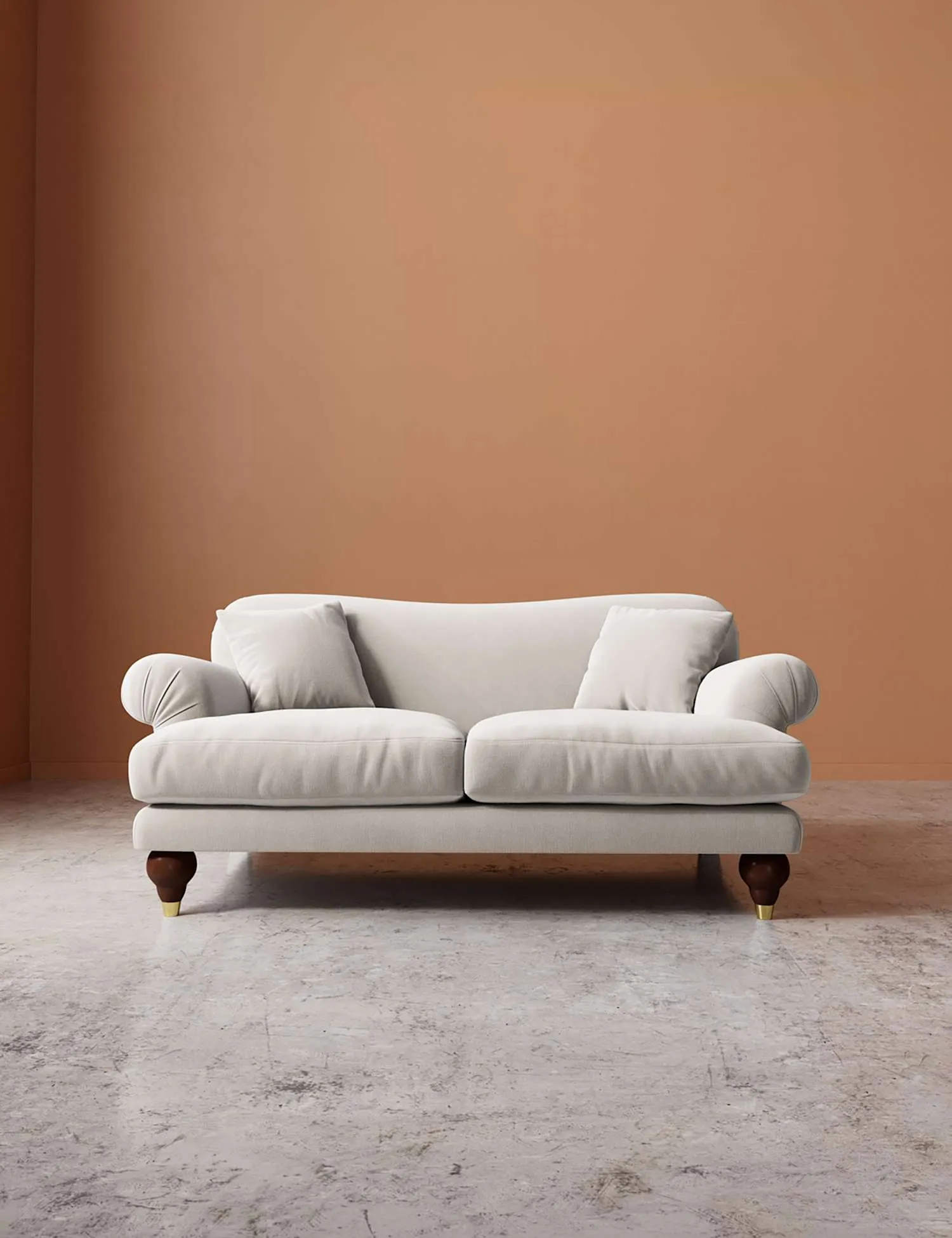 Swoon Willows Crushed Velvet 2 Seater Sofa Cream