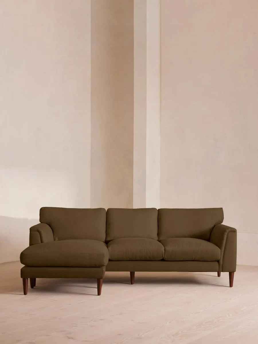 Reya Chaise-end Sofa, Linen, Olive