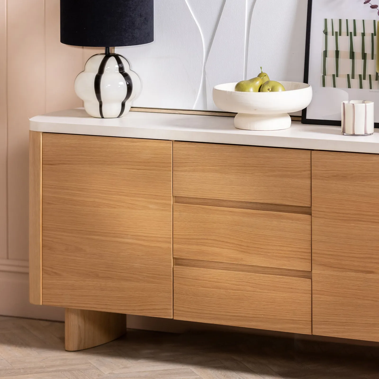 Soma Curved Sideboard, Neutral Wood | Barker & Stonehouse 4