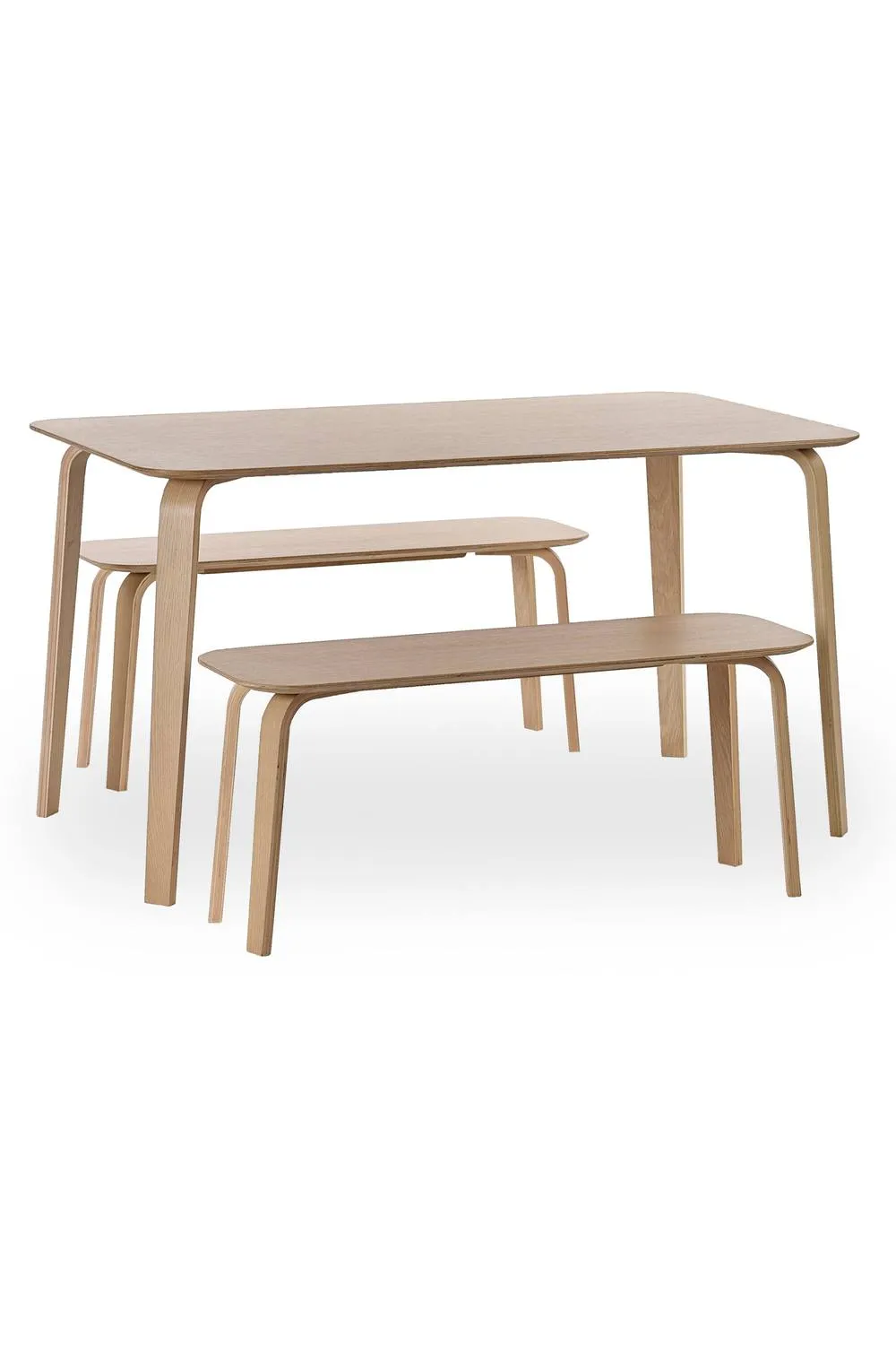 Julian Bowen Kaito 2 Seater Dining Bench with Curved Legs in Light Oak 6