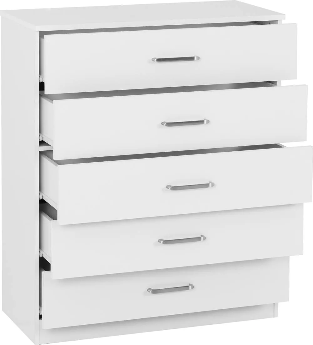Seconique Dakotia 5 Drawer Chest in White 3