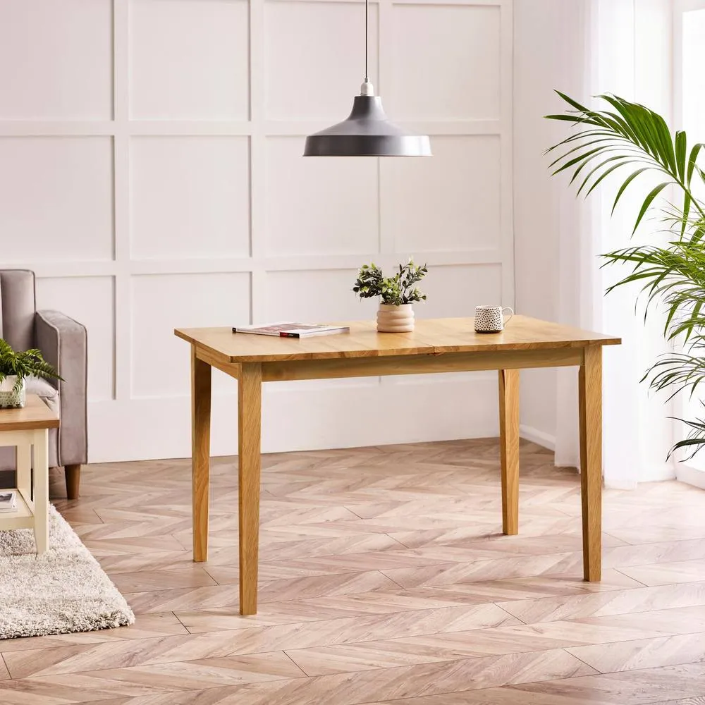 FurnitureboxUK Salcombe Extending Oak Effect Table with 2 Chairs & 2 Large Benches in Brown 3