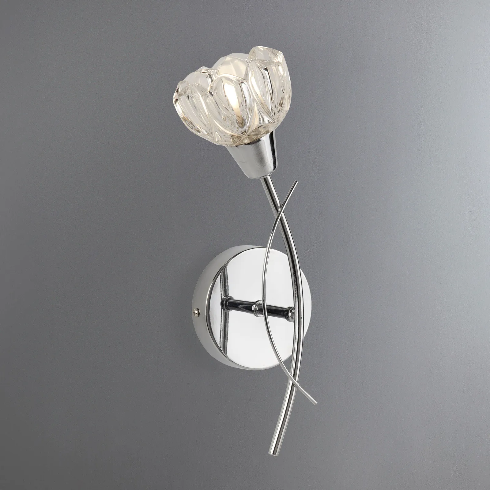 Ceccano Cut Glass Wall Light Chrome and Clear