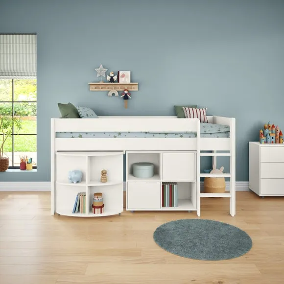 Uno Midsleeper With Pull Out Desk And Cube Unit Pine 4