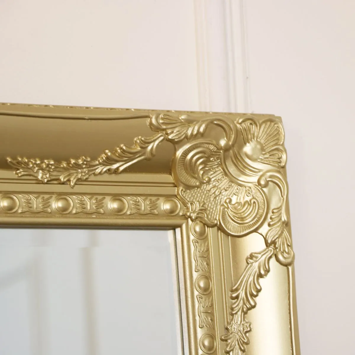 Melody Maison Large Ornate Gold Wall/Floor Mirror 76cm X 176cm in Metallic Gold 6