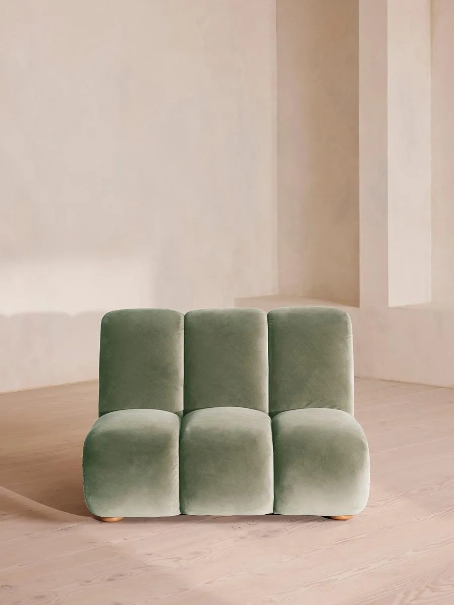 Noelle Modular Armchair, Velvet, Seafoam