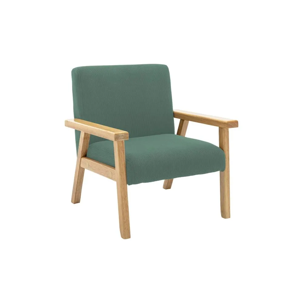 sweeek Children's scandi-style armchair, corduroy & rubberwood in Khaki 2