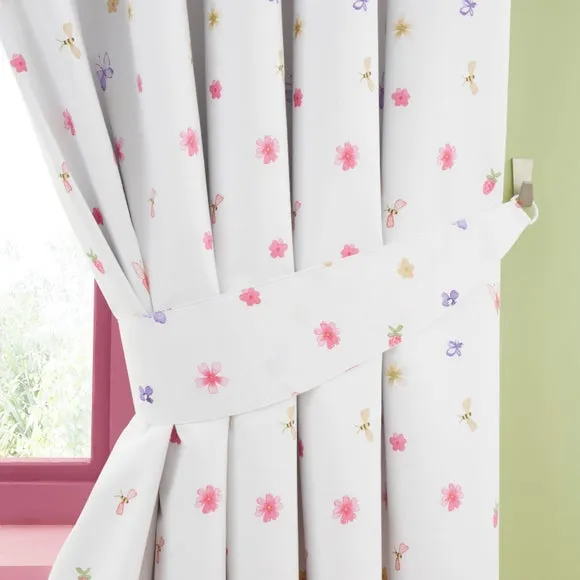 Floral Kitty Cats Eyelet Curtains 4