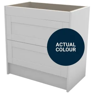 Duarti By Calypso Highwood 800mm Full Depth 2 Drawer Floor Standing Vanity Unit - Midnight Blue