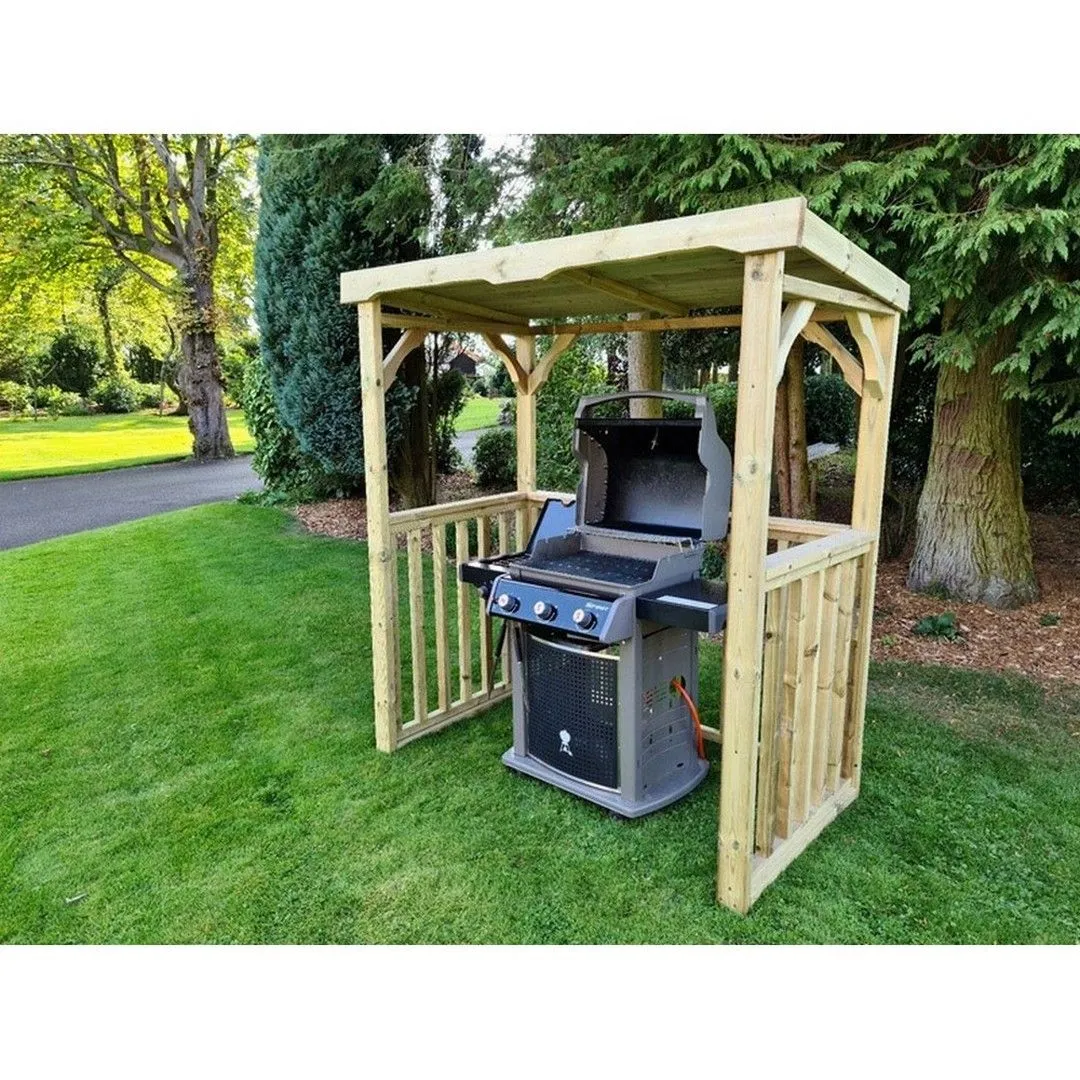 Churnet Valley Garden Furniture Ltd Emily BBQ Hut, Covered Timber gazebo, Min. Assembly Required in Brown 3