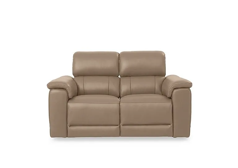 Genius Leather 2 Seater Power Recliner Sofa with Power Headrests - Montana Barley