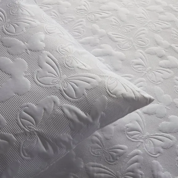 Serene Butterfly Garden White Duvet Cover and Pillowcase Set 4