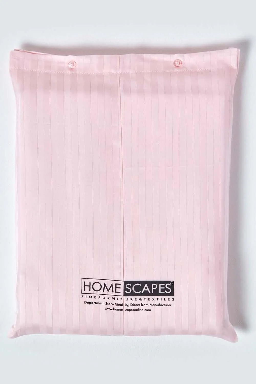 Homescapes Egyptian Cotton Satin Stripe Fitted Sheet 12 inch 330 Thread Count in Pink 5