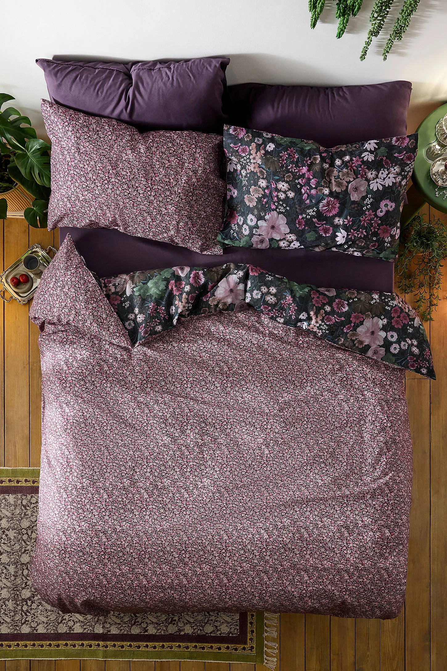 Purple Marti Floral Duvet Set - Purple Single 2