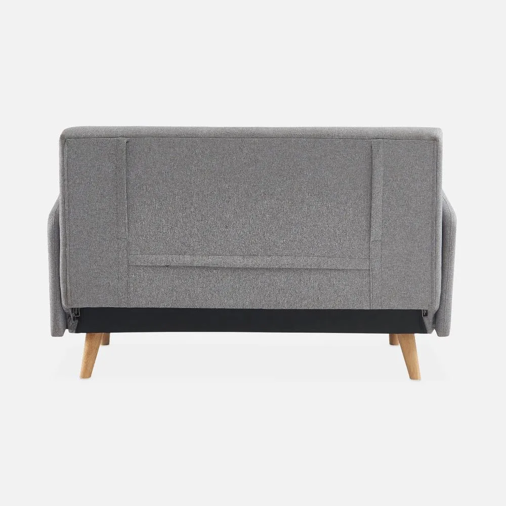 sweeek 2-seater Convertible Sofa Bed With Reclining Backrest in Light Grey 3