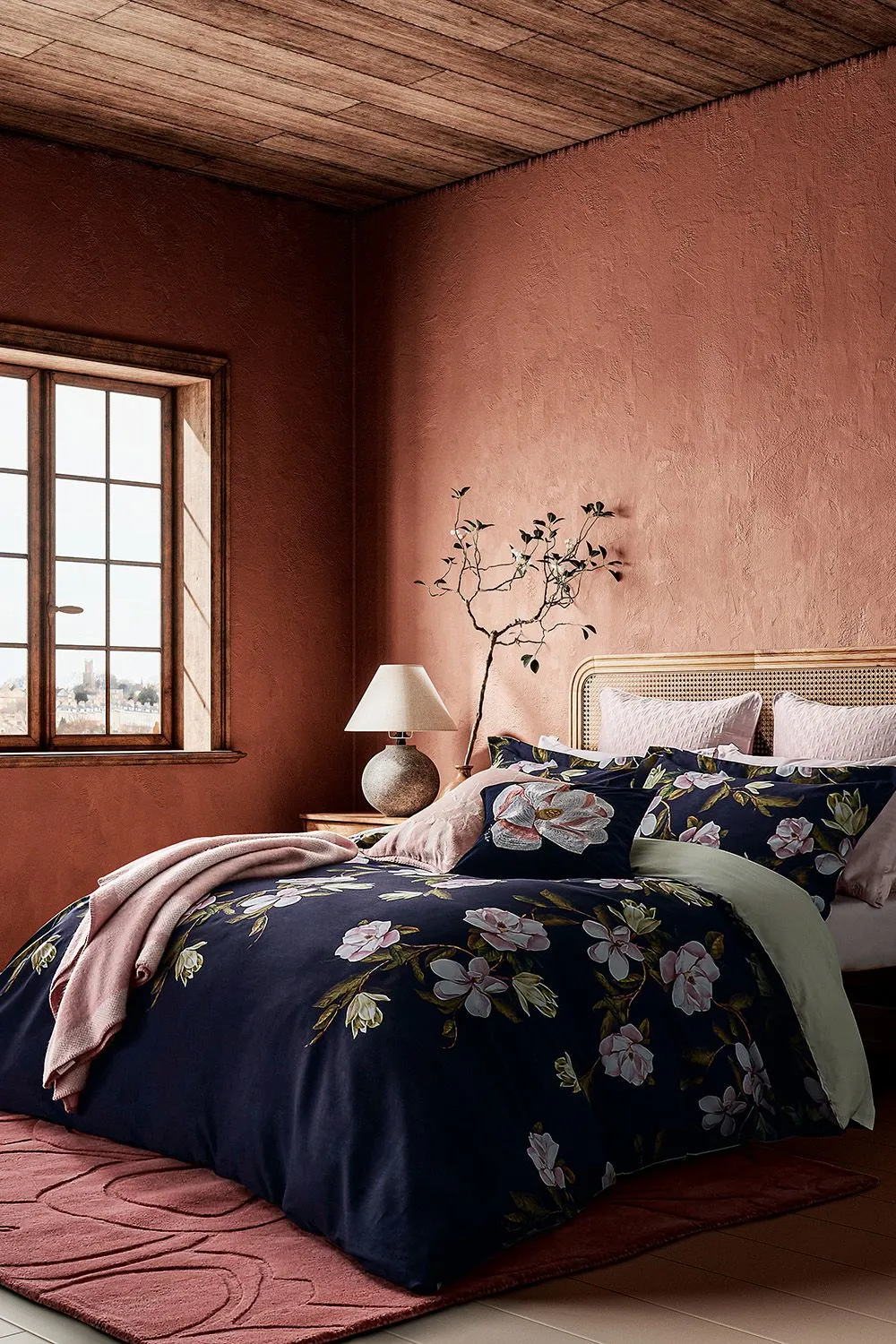 Ted Baker 'Opal Floral' Cotton Sateen Duvet Cover Set in Navy 2