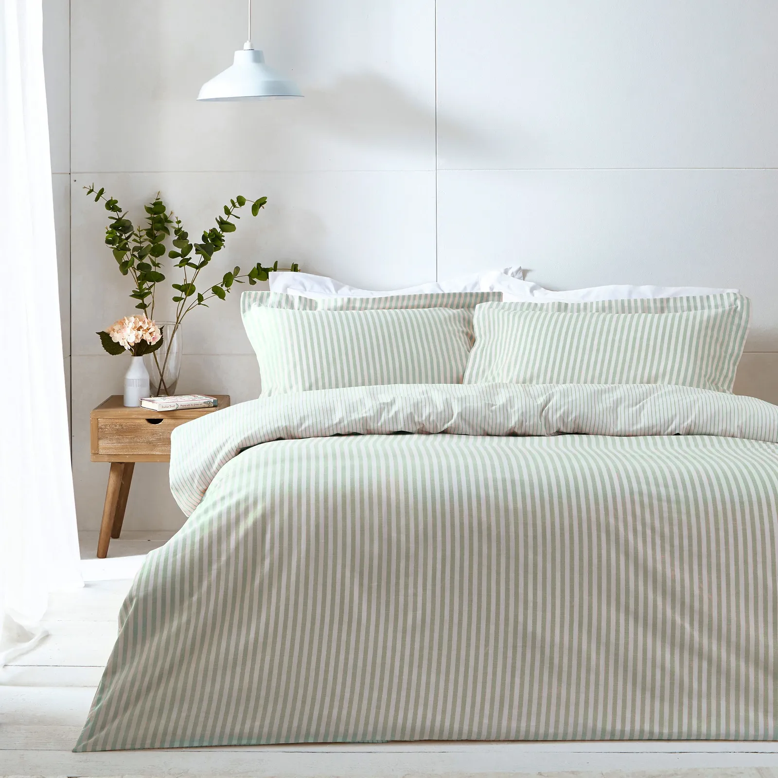 The Linen Yard Hebden Super King Duvet Cover Set, Green 4