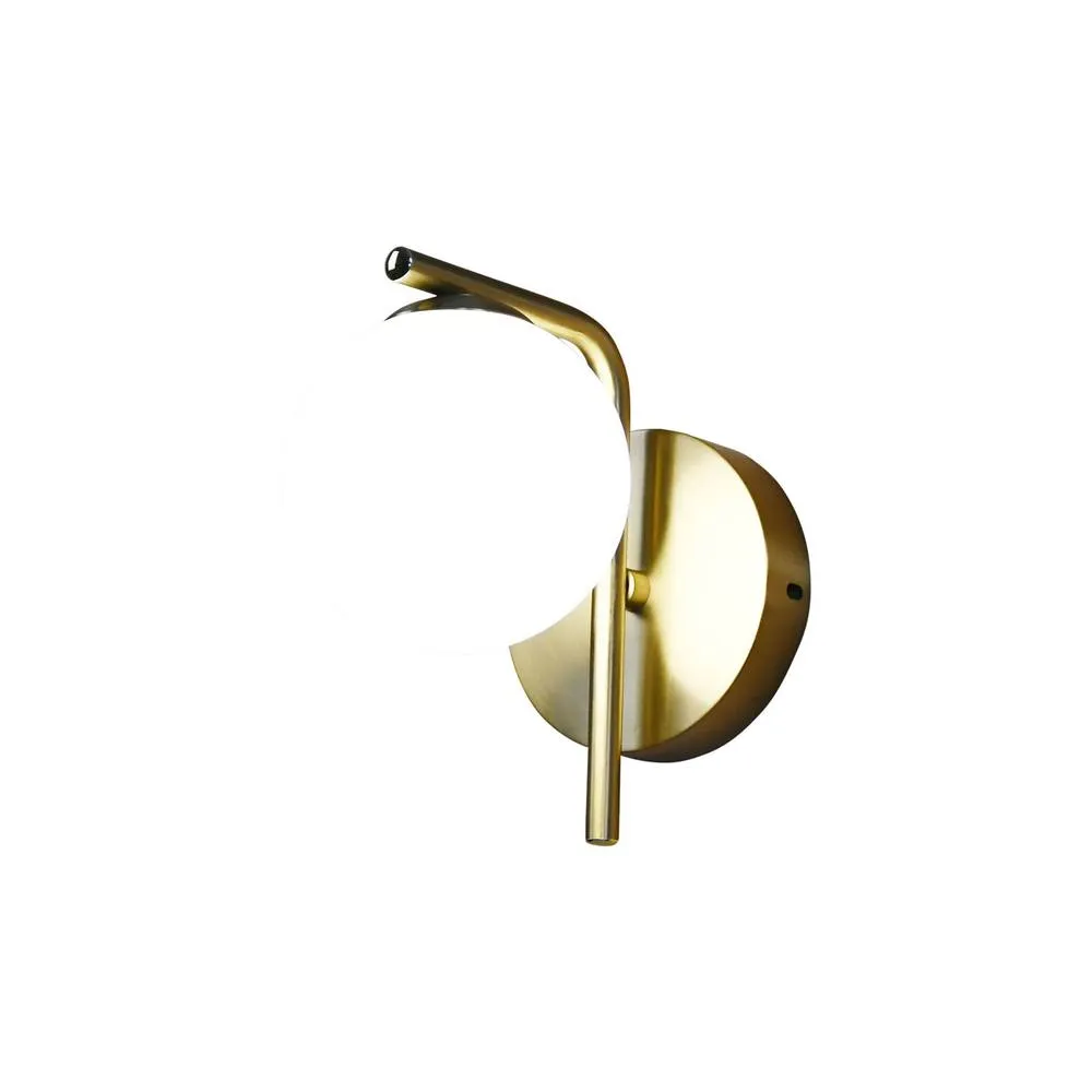 First Choice Lighting Grosvenor - Satin Brass Wall Light with Glass Globe in Gold 2