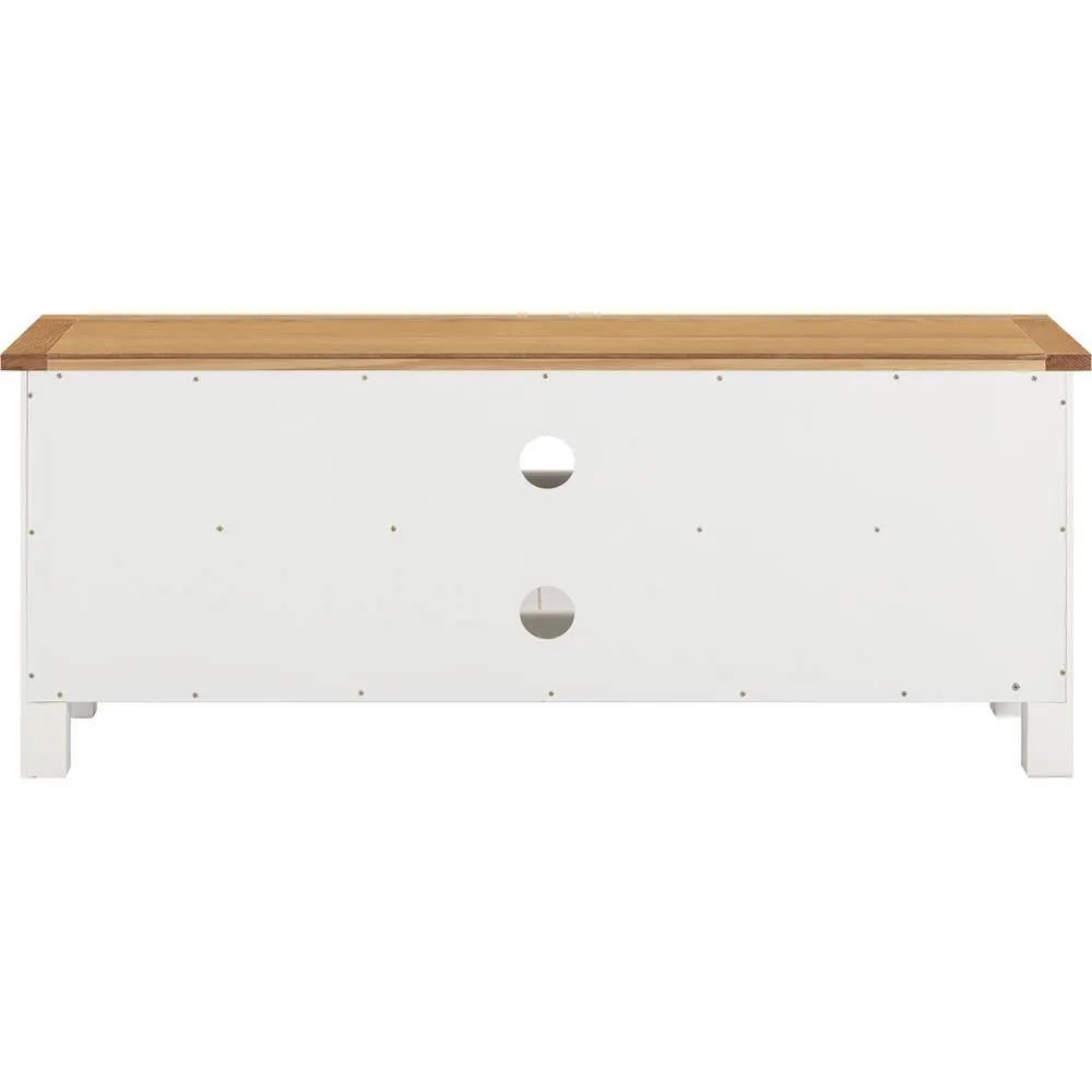 Seconique Cambridge 2 Door Tv Unit - Linen/Oak (Fully assembled) in White 5