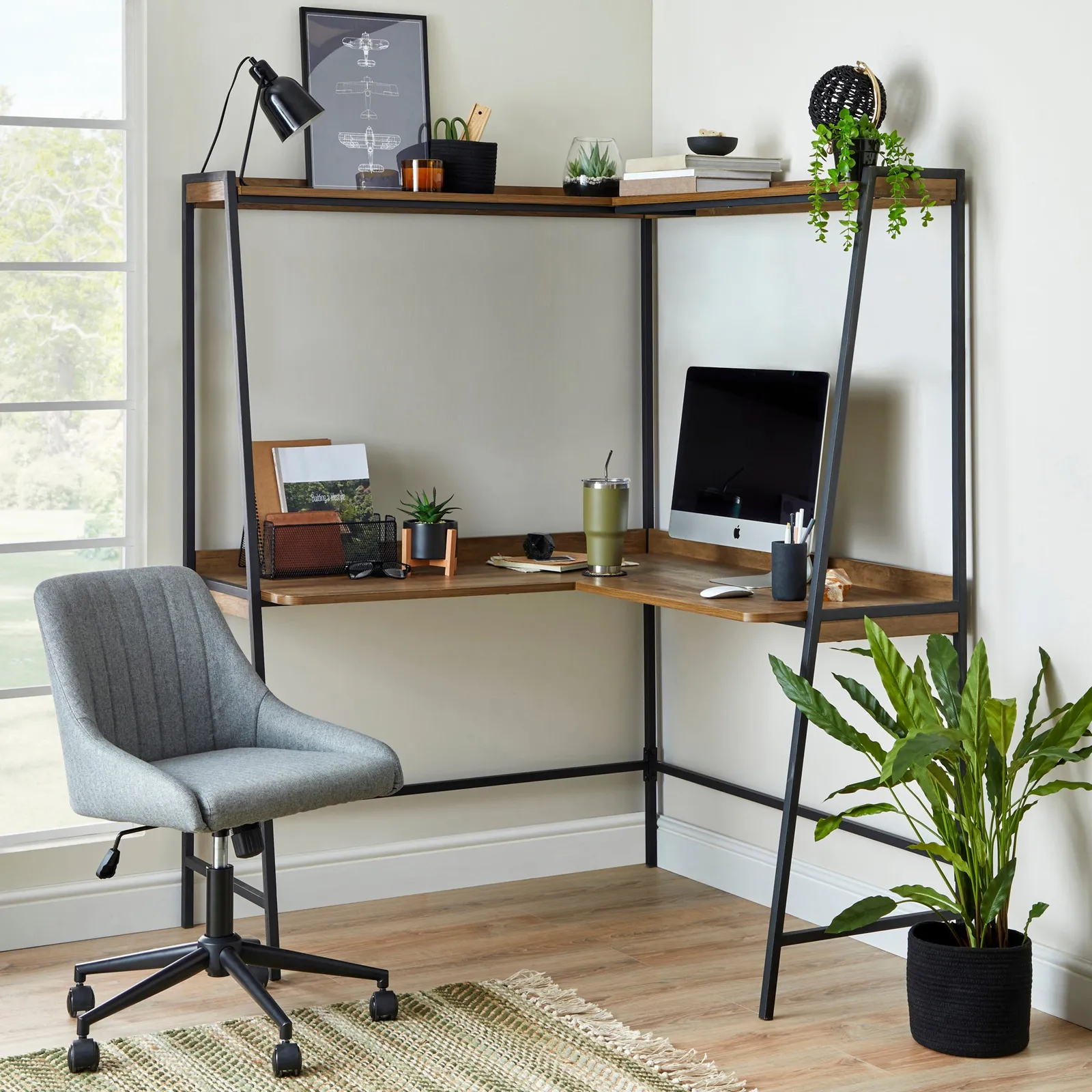 Fulton Corner Ladder Desk Brown