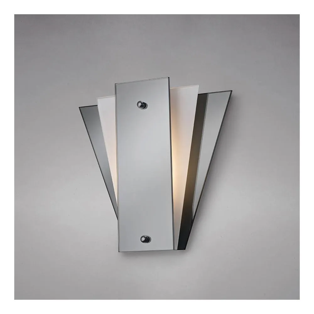 Netlighting Atlantis 3 Layer Flush Flush Wall Lamp E27 Smoked Mirror Frosted in Grey 2