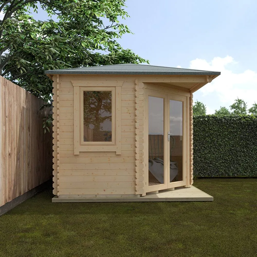 Buttercup Farm 10x10 The Bradwell 28mm Cabin - L295 x W295 x H272.6 cm in Natural 4