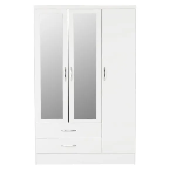 Nevada Triple 2 Drawer Wardrobe, Mirrored 3