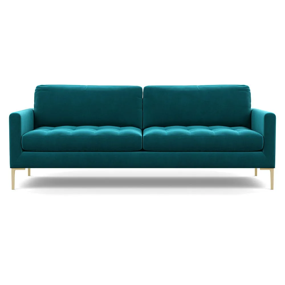 Heal's Eton 4 Seater Sofa Smart Velvet Petrol Brass Feet