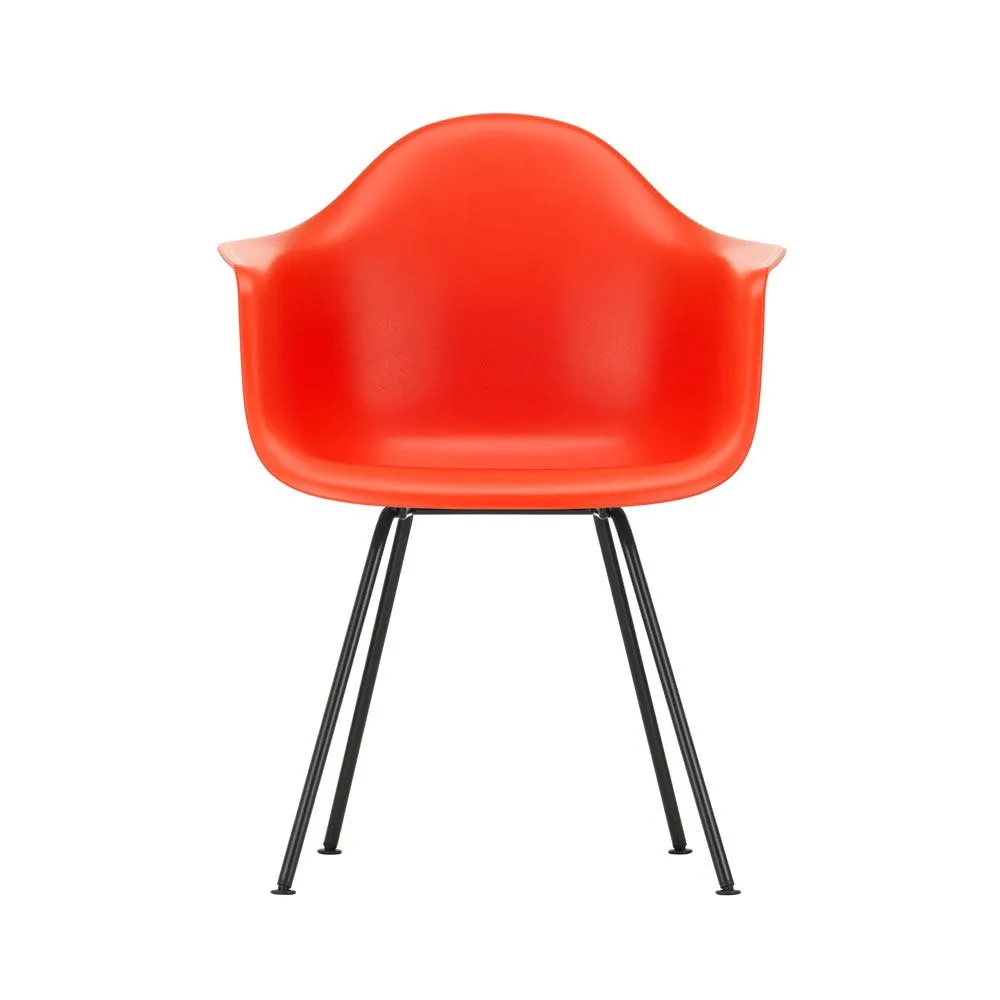Vitra Eames DAX Armchair New Height Poppy Red Basic Dark Powder Coated Base 3