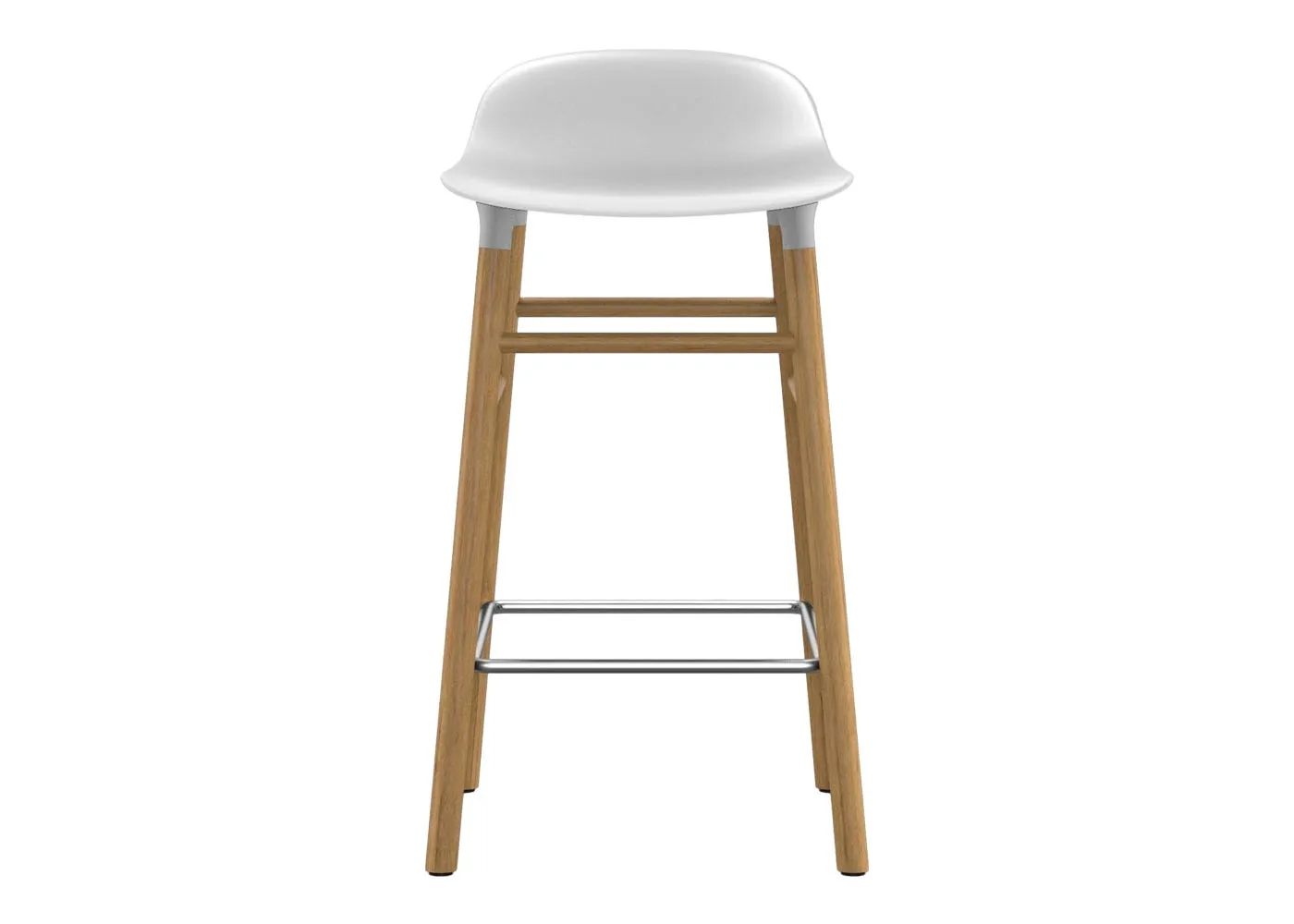 Normann Copenhagen Form Barstool White Shell Oak Legs