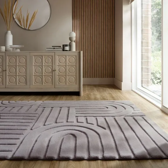 Supersoft Lush Geometric Faux Fur Arch Rug 1