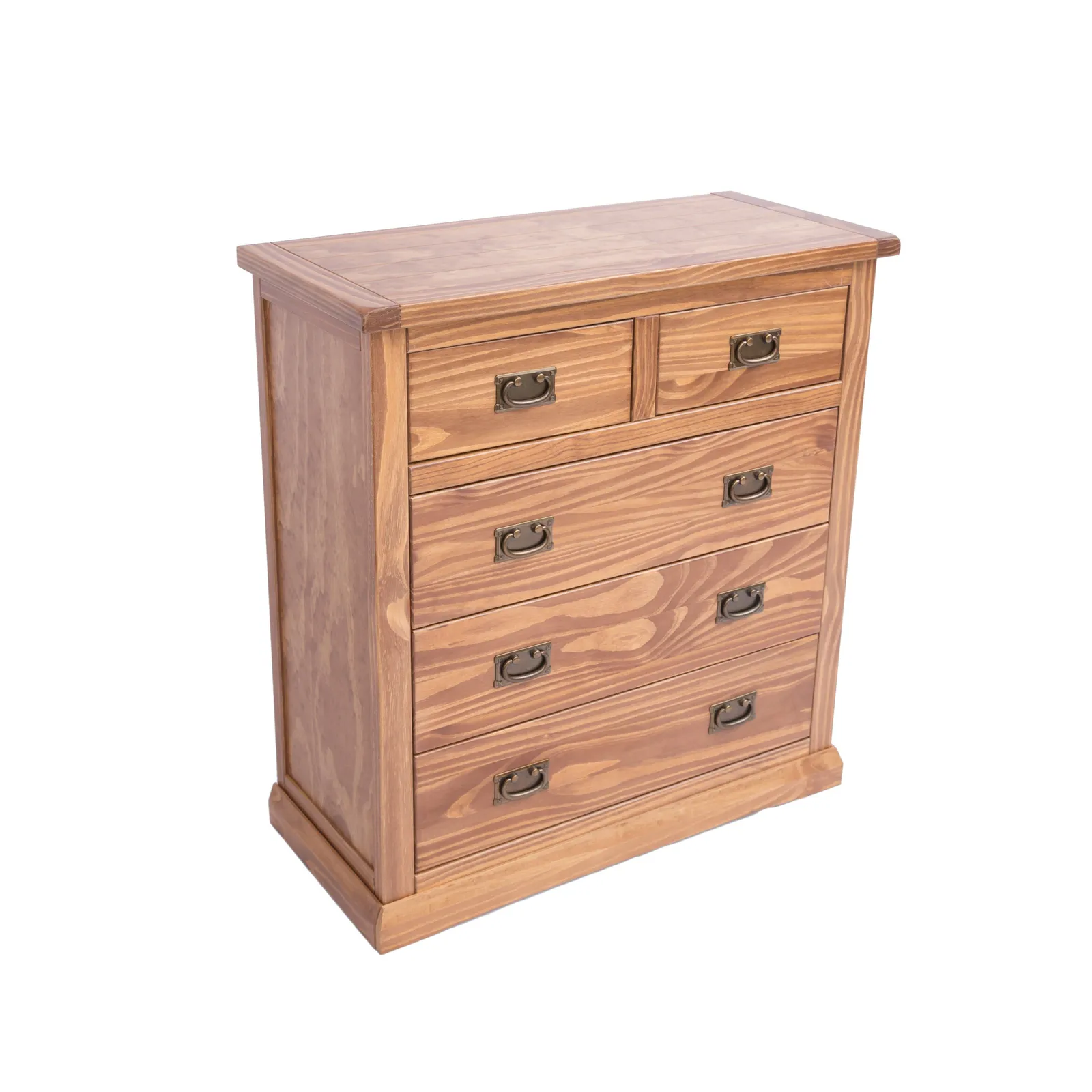 Cabinet Bits Tirolo 5 Drawer Chest of Drawers Bras Drop Handle in Brown 3