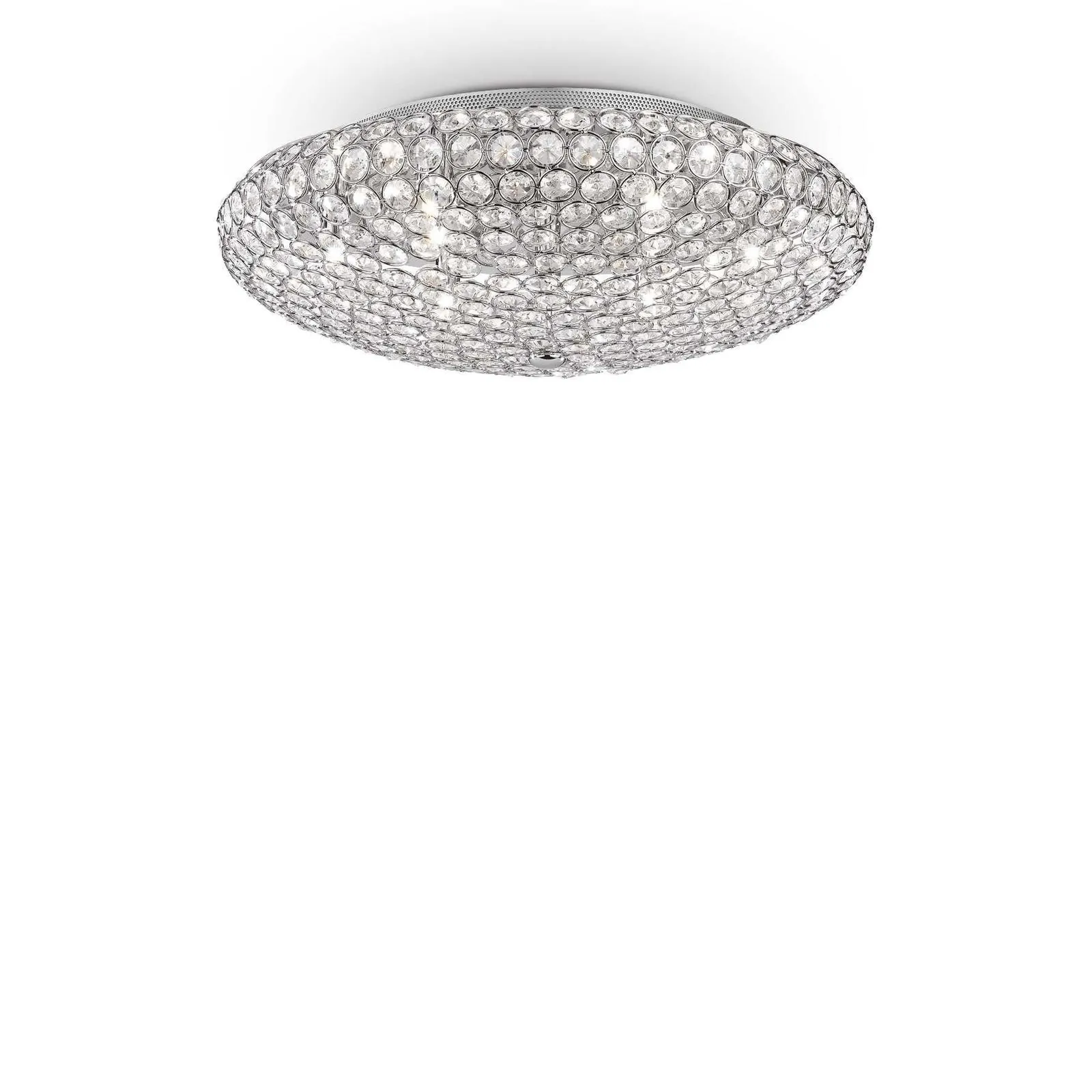 Netlighting King 9 Light Indoor Large Flush Light Chrome G9 in Grey