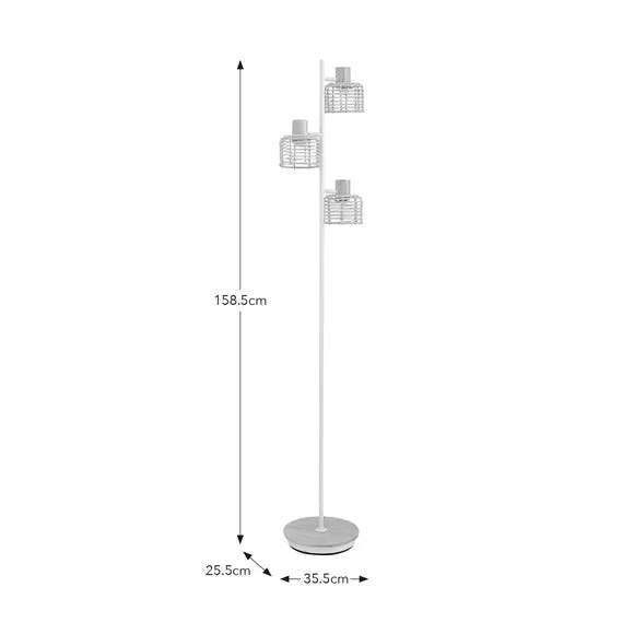 Emil Rattan 3 Light Adjustable Floor Lamp 6