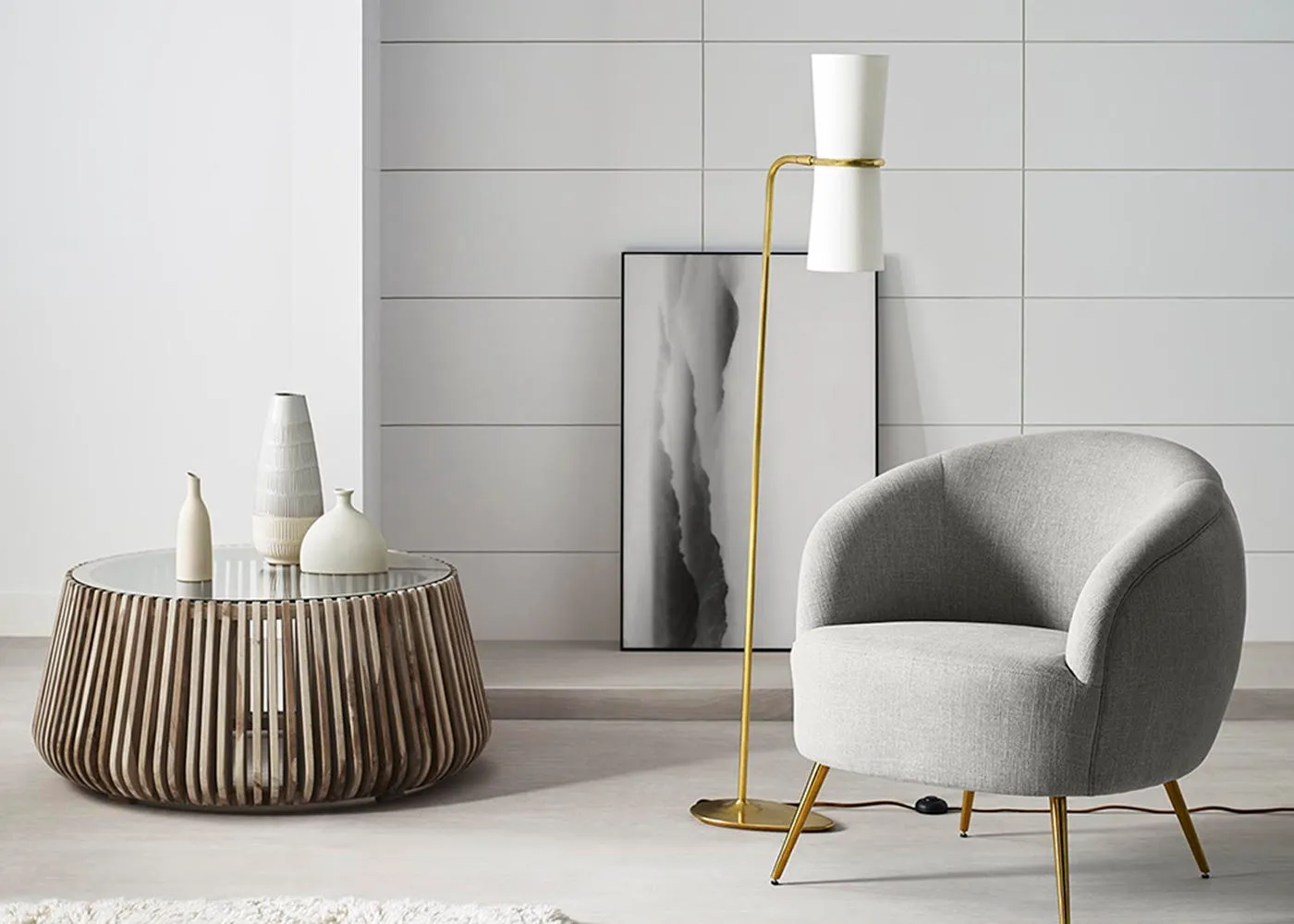 Visual Comfort Clarkson Floor Lamp Black/Brass 3