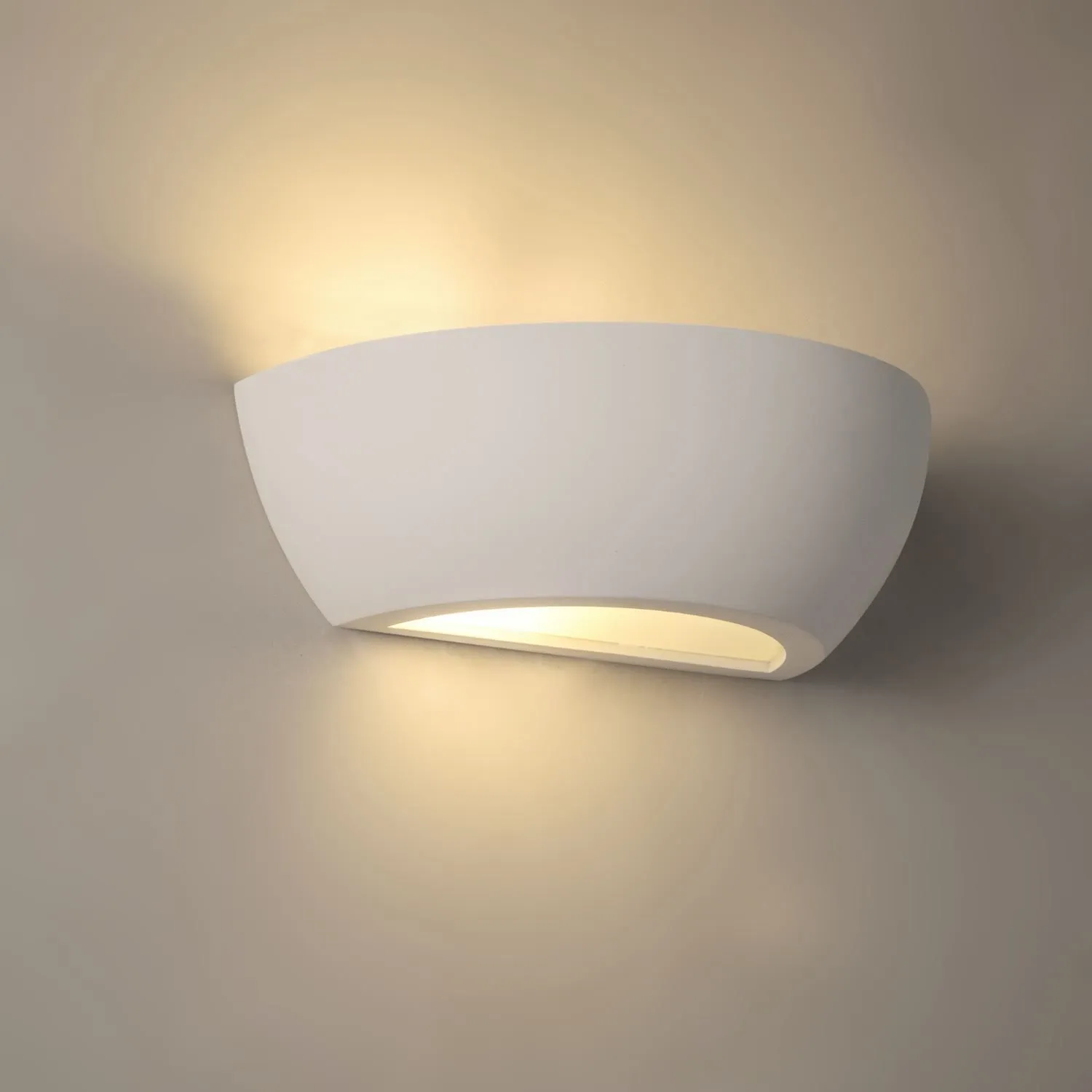 First Choice Lighting Mazzaro - White E14 Plaster Wall Light 5