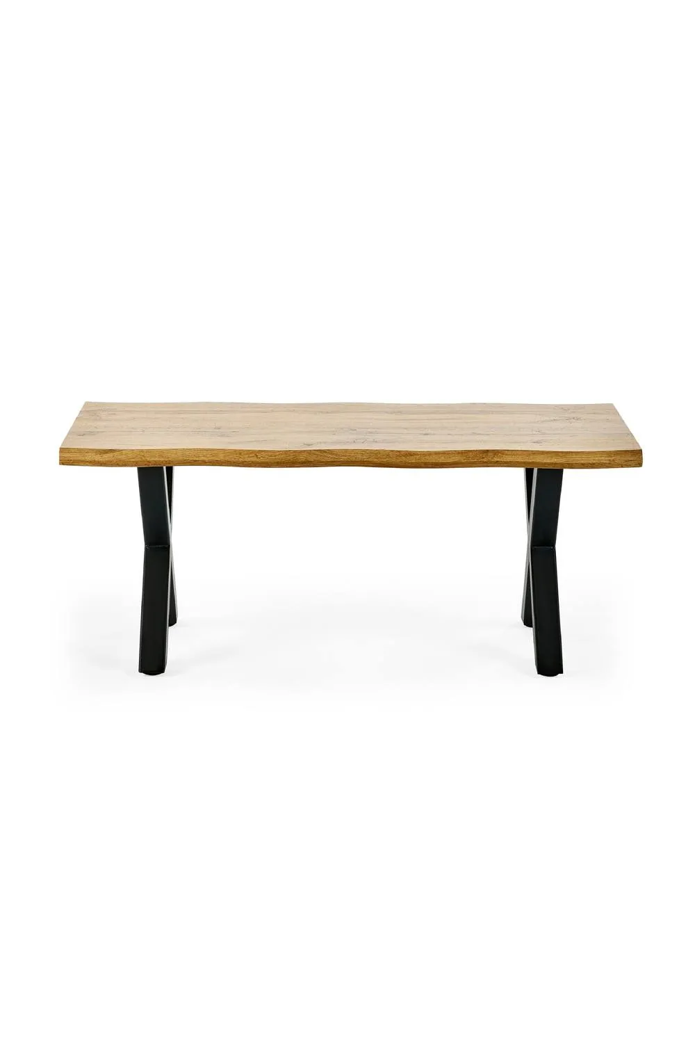 Julian Bowen Harvey Live Edge Rectangular Coffee Table with Cross Legs in Light Oak 3
