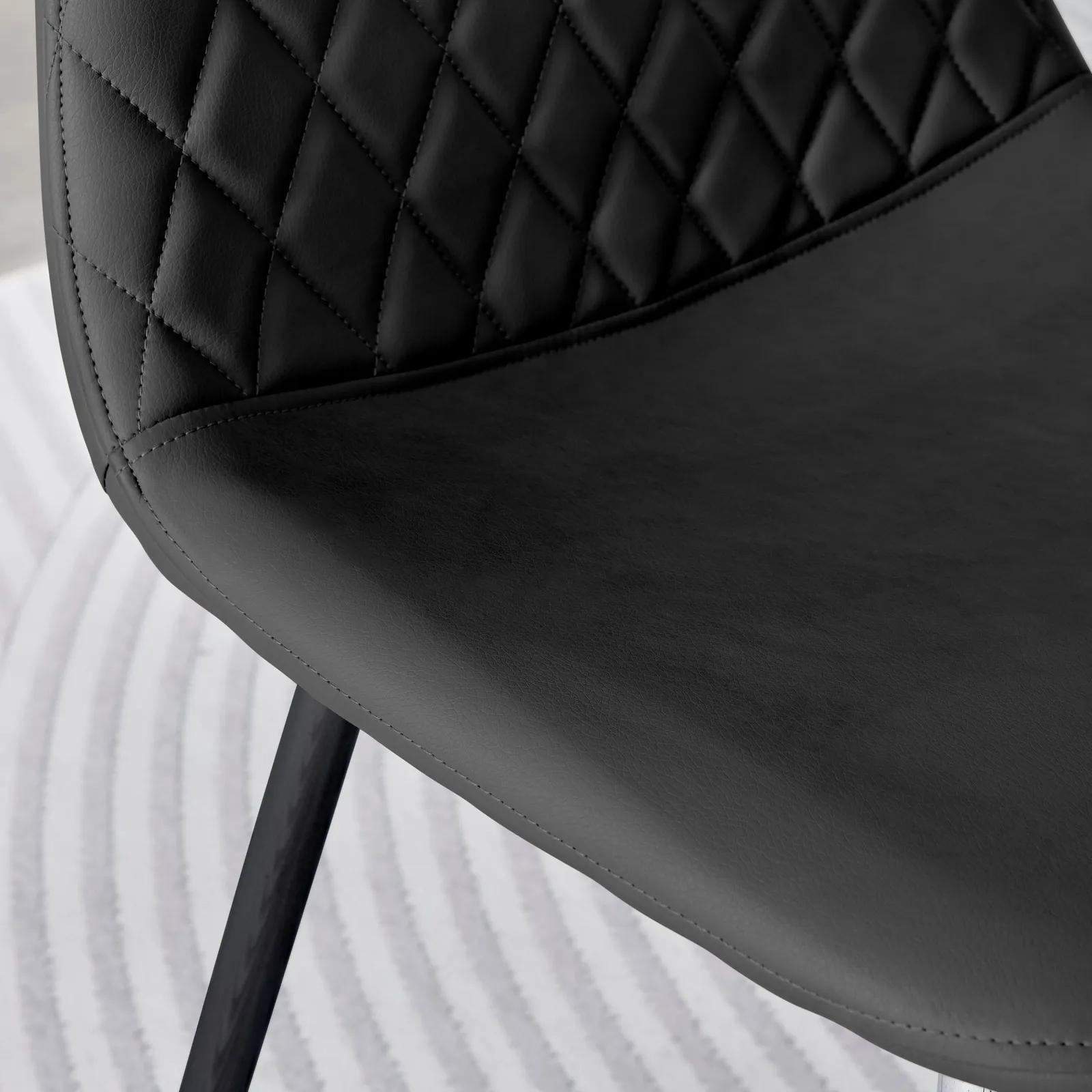 FurnitureboxUK 2x Corona Black Leg Faux Leather Dining Chair 4