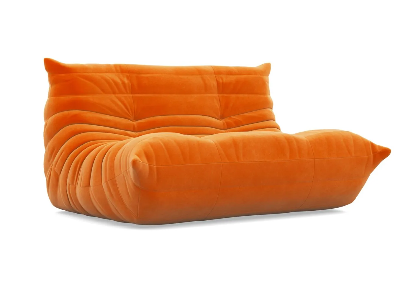 Ligne Roset Togo Small Settee Alcantara Cadmium Orange 1