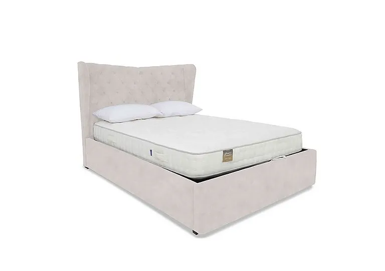 Bauer Ottoman Bed Frame - King Size - Lace Ivory