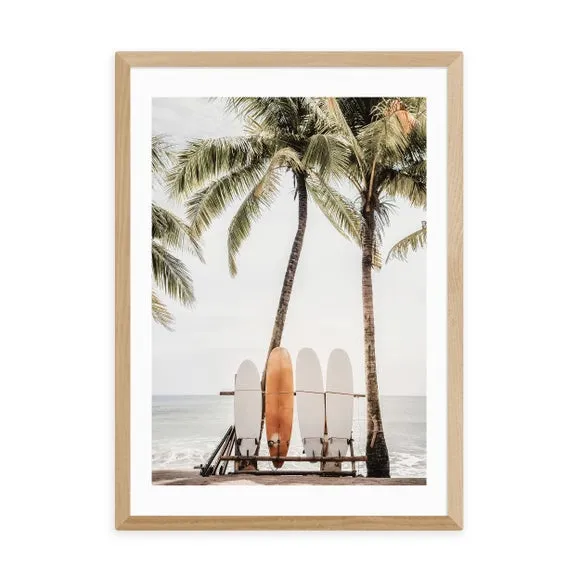 East End Prints Orange Surfboard Print by Sisi and Seb 2