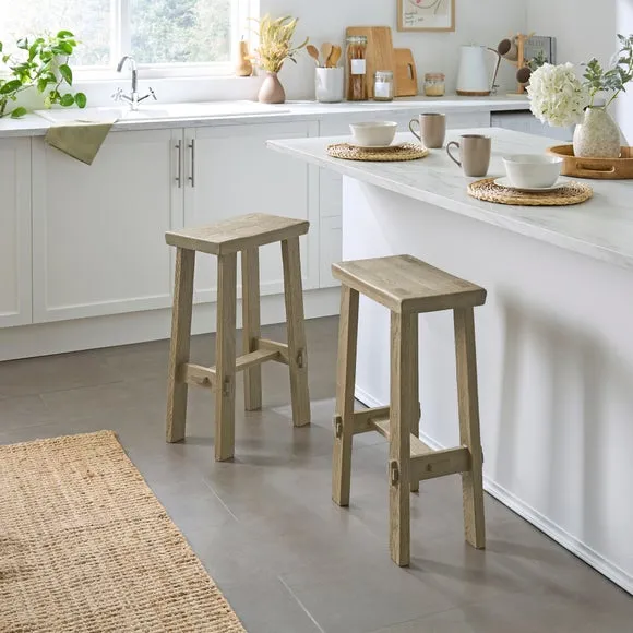 Enola Counter Height Barstool, Rustic Oak 2