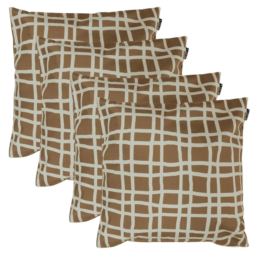 icon 4 Pack Cushion 43x43cm Mark Making, Chocolate