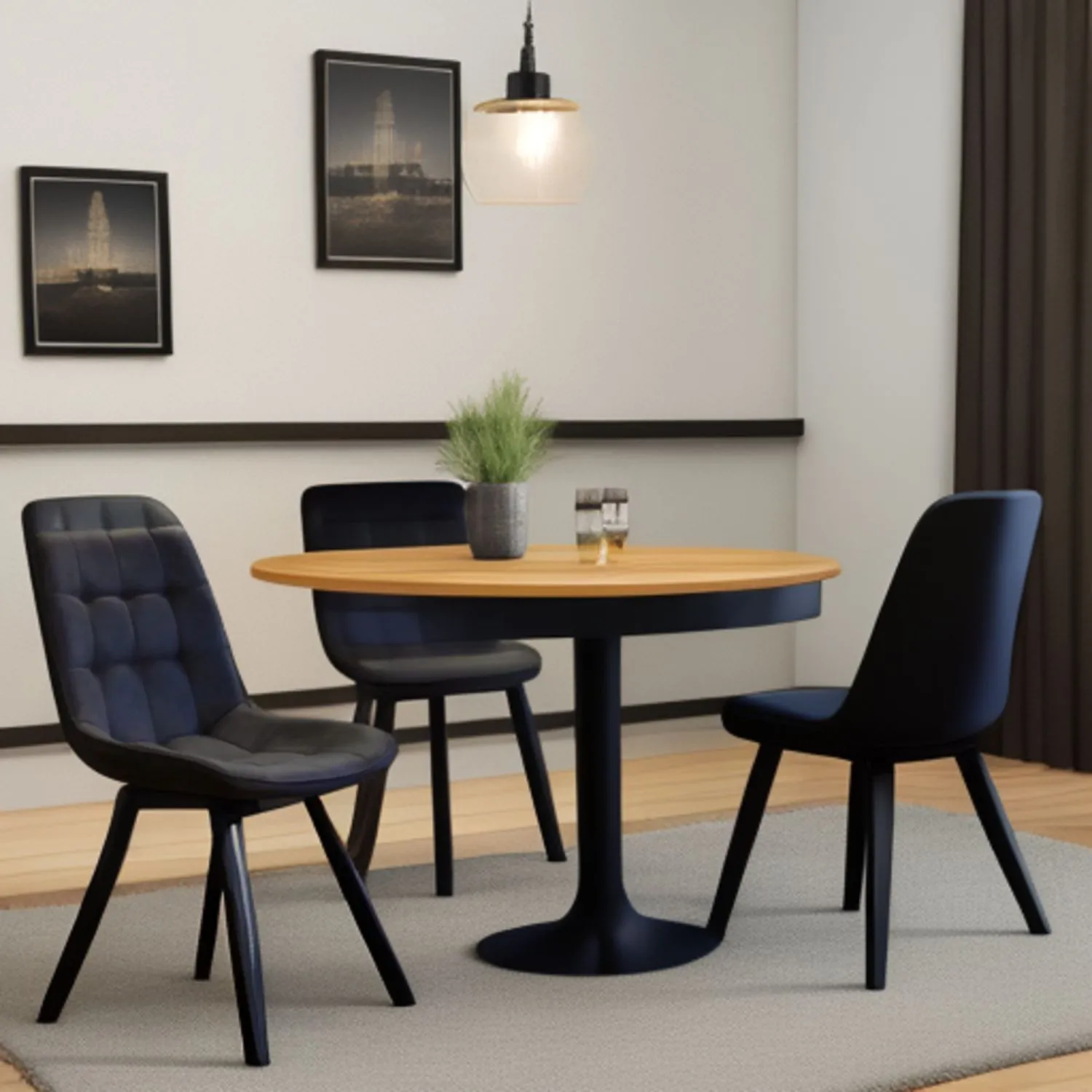 IH Design Anaisha Contemporary Design Dining Chairs in Grey Colour Set of 2 4